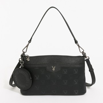 PLAYBOY-肩背包附長背帶 Modishly系列 -黑色(551-1416-09-7)