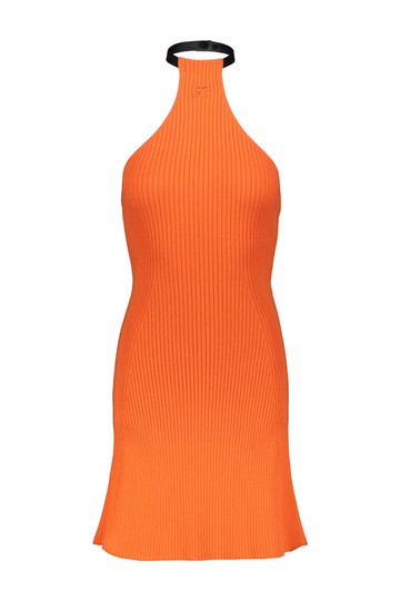 Courrèges Mini Chocker Rib Knit Dress Clothing