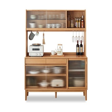 hoi! 源氏木語丹麥原木色實木收納餐櫃1.3M Y98Q05