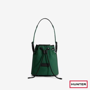 Refined粗針縫帆布抽繩水桶包-松綠