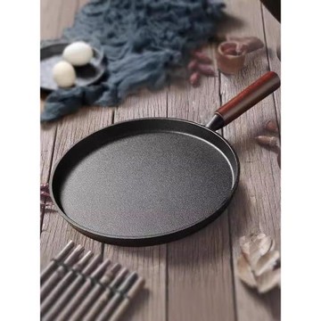 鑄鐵平底鍋商用牛排煎鍋家用烙餅鍋無涂層煎餅鍋加厚生煎專用老式