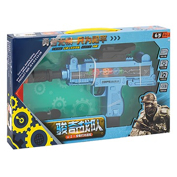 兒童聲光齒輪轉動槍 帶燈光效果  顏色隨機  1個