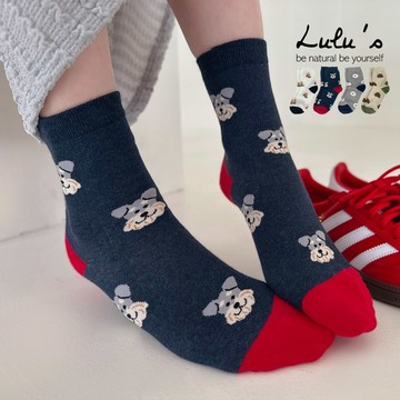 特價/韓製滿版狗狗頭配色中筒襪子４色【A09250003】