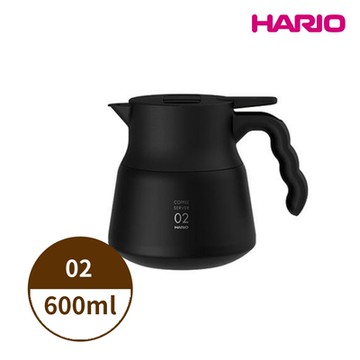 【HARIO】V60 VHS系列雙層真空不鏽鋼咖啡保溫壺02 550ml (2-4杯)-黑色VHS-60B