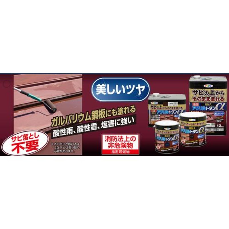 最大53％オフ！ アサヒペン 油性高耐久アクリルトタン用α 12KG こげ茶 539427