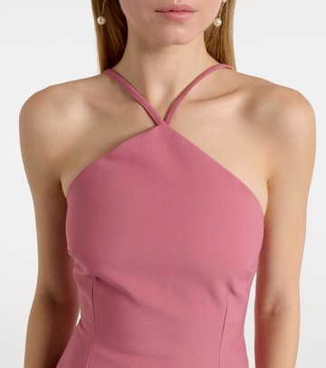 Solace London Florie satin-trimmed halterneck gown