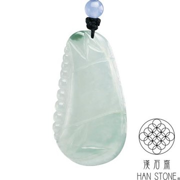 【漢石齋】天然翡翠A貨 竹節玉珮吊墜 冰種飄花(25*45*4.5mm)