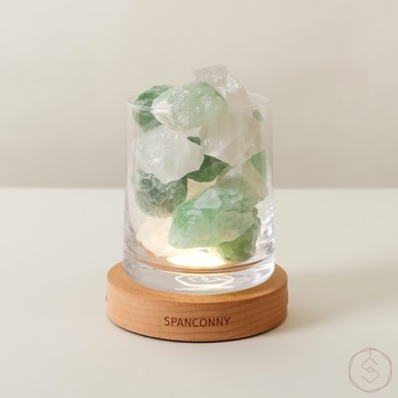 清新森林 | 白水晶 x 綠螢石 | 水晶氣氛燈