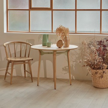 camino｜HYPERION 實木設計圓桌 X 清新綠桌腳