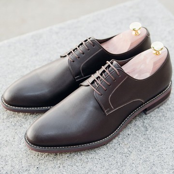 Gullar 簡約素面德比-素食皮鞋(深咖)