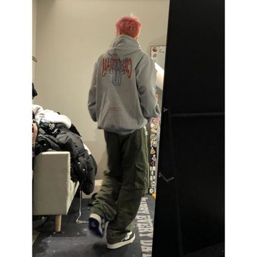 ins潮牌街頭風套頭連帽衛衣男秋冬新款美式寬松百搭加絨加厚外套