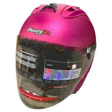 FIGHTER HELMET 普通型露臉式機車防護頭盔 含一層護目鏡 R3-A6  消光桃紅  XXL