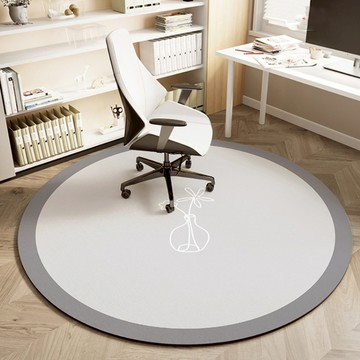 AFAMIC 艾法 地板防刮軟Q桌椅地毯 圓形  80 x 80 x 0.03cm  瓶花