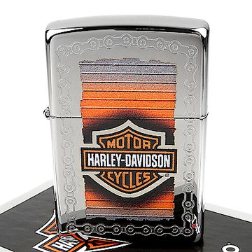 ZIPPO 美系~哈雷~Harley-Davidson-鍊條圖案打火機