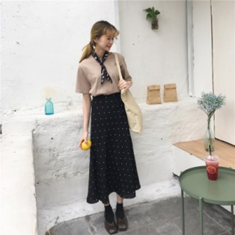 着痩せ ドット柄 シフォン ロングスカート オシャレ かわいい デート 春 夏 人気 コーデ 通販 Lineポイント最大1 0 Get Lineショッピング