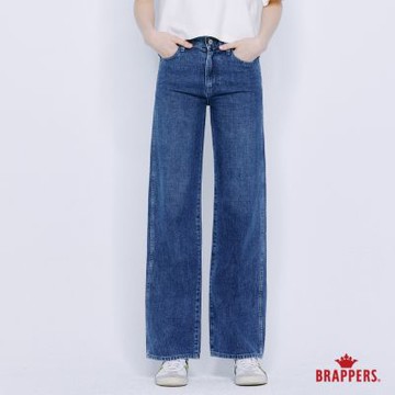 BRAPPERS 女款 中腰全棉直筒褲-深藍