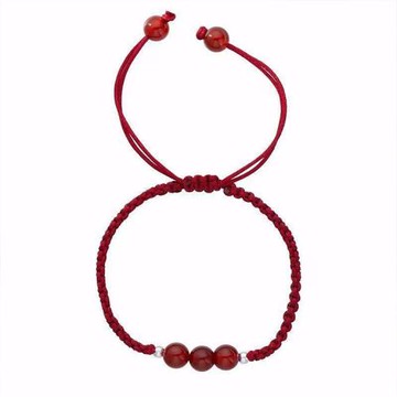 ANGEL 珠砂串珠編織皮繩可調式手鍊(2色可選)