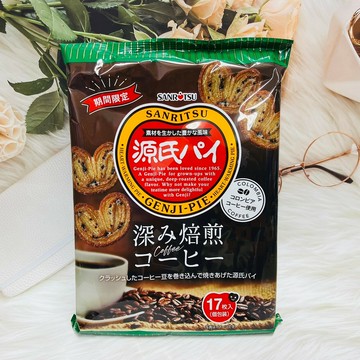 日本 SANRITSU 三立 源氏派 深焙煎咖啡風味餅 愛心餅 愛心派 咖啡愛心餅 咖啡餅