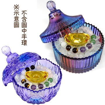 【168開運坊】籃紫色消磁碗【附白水晶/元寶/招財符~淨化水晶/玉石/手鍊/吊飾/飾品等】