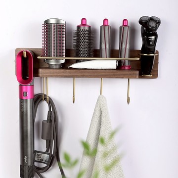 宅里戴森卷發棒收納置物架浴室家用Dyson美發造型器壁掛架免打孔