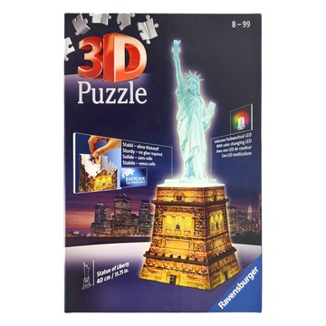 Ravensburger 維寶 發光版自由女神 3D拼圖 8-99歲  108片  綠色 + 金色  1個