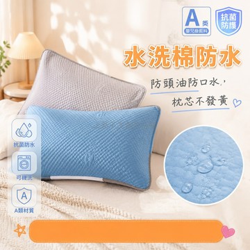 台灣出貨✨ 防水 枕套 水洗棉 亲肤 防頭油 隔離套 枕芯保護套 四季通用