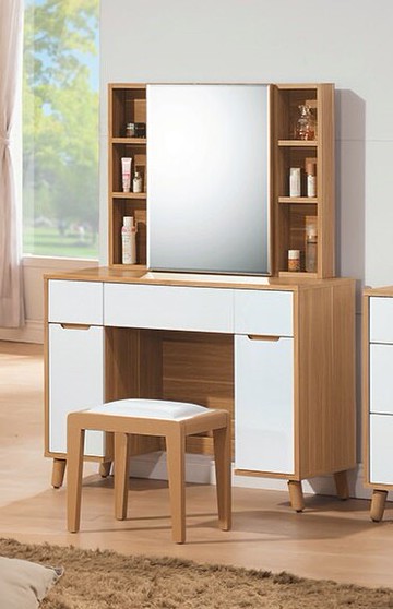 【歐風別館】肯詩特烤白雙色3.3尺鏡台【基隆至台中免運費】