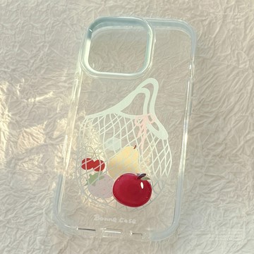 台灣出貨❤水果購物袋適用iPhone16手機殼蘋果15軟14promax旋轉立體13透明11