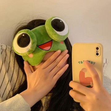 遮光眼罩 睡眠眼罩 卡通眼罩 青蛙卡通眼罩夏季男女冰袋睡眠可愛遮光緩解疲勞兒童搞怪睡覺冰敷 MORY