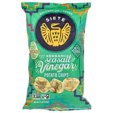 Siete, 薯片，塞拉諾海鹽和醋味，5.5 盎司（156 克）