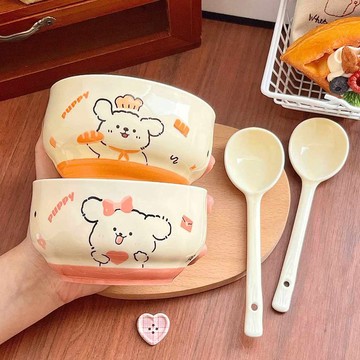 【格物】日式飯碗 陶瓷碗 卡通飯碗 高顏值飯碗 泡面碗 甜點碗 早餐碗 沙拉碗 湯碗 碗盤 餐碗 飯碗 陶瓷飯碗 餐具碗