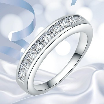 合成立方鋯石925銀戒指鋯石蠟鑲戒指男女戒指閉口戒指仿鉆石對戒