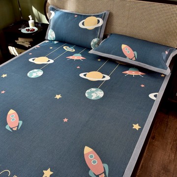 夏季可水洗折疊冰絲涼席三件套1.8m床家用1.5米宿舍空調席子1.2米