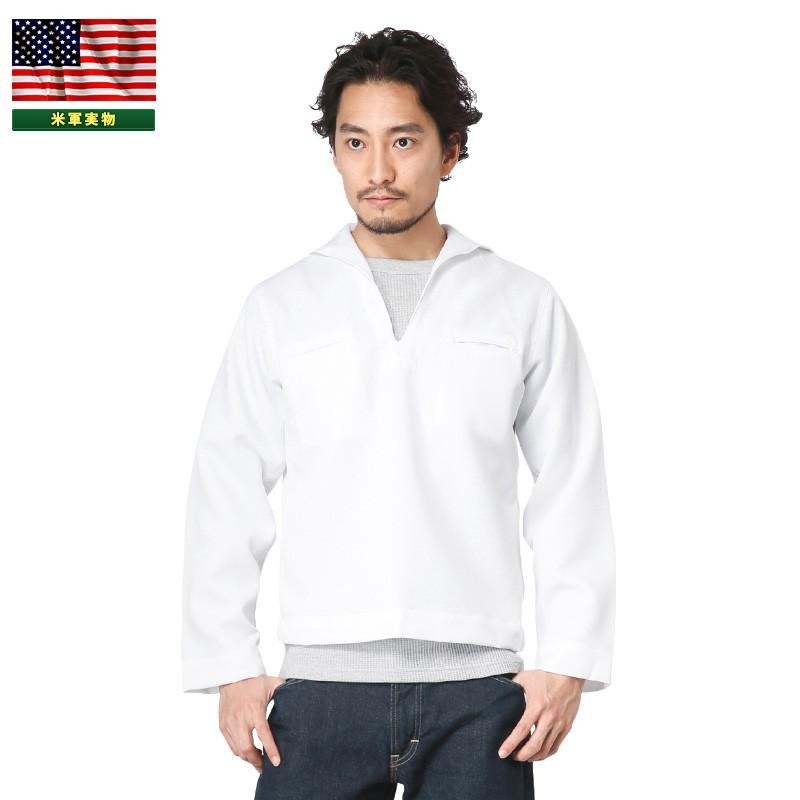 実物 新品 米海軍 プルオーバー セーラーシャツ WHITE（MAN'S JUMPER