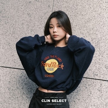 西林 CLIN｜古著｜Hard Rock 刺繡短版大學T（多款可選）_ 古著 秋冬 素色 長袖
