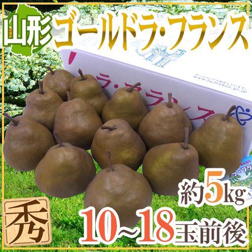 山形産 ”ゴールドラフランス” 秀品 10〜18玉前後 約5kg 洋梨 送料無料