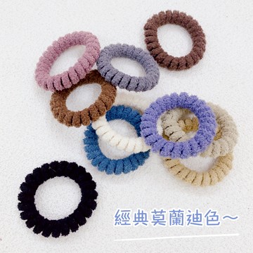 🌟台灣現貨🌟 韓版毛絨莫蘭迪色電話線髮圈 粗款大號不傷髮髪束 高彈力耐用髮圈 綁馬尾必備