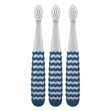 MOTHER-K 第2階段牙刷 煙燻灰 5-8歲適用 軟毛及彈性毛  1入  3支