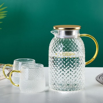 泡茶壺 茶壺 ✨ 冷水壺家用高硼硅玻璃果汁壺大容量涼白開水壺茶壺飲品涼水壺套裝