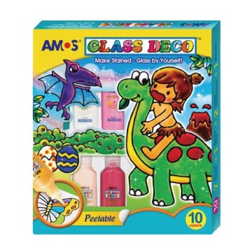 【AMOS 阿摩司】韓國原裝  13色 22ML 玻璃彩繪膠 / 組 GD22P13WM