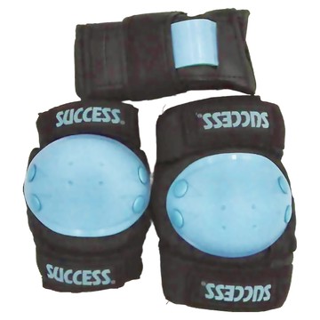 SUCCESS 成功 三合一溜冰護具組 彈性網眼布 透氣舒適 S 護掌 + 護肘 圓周15~19cm + 護膝 圓周 19~23cm  S，護掌 + 護肘 圓周15~19cm + 護膝 圓周 19~23cm  藍色  1組