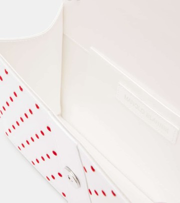 Manolo Blahnik Capri embellished polka-dot satin clutch