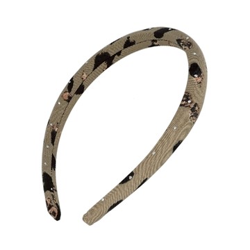 L. ERICKSON 水鑽綴飾印花髮箍〈灰褐色〉