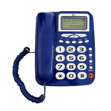 【羅蜜歐】 超大鈴聲來電顯示有線電話 TC-358RS 藍