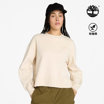 Timberland 女款象牙色寬版圓領上衣|A41ZBEFL
