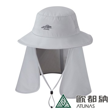 【ATUNAS 歐都納】中性款休閒透氣大盤帽A1AHDD08N鎳灰/遮陽護頸/防曬抗UV/防潑水/登山/旅遊/露營