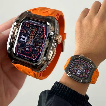 蘭博SOT 一體改裝錶帶 適用於 Apple Watch S11 10 9 8 7 6 SE 44/45mm 46mm