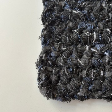 升級再造的織物紗線  格蘭格紋藍線灰 M