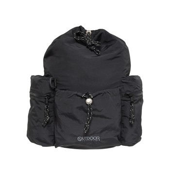 OUTDOOR 慢活宣言三口袋束口後背包-黑色 OD253104BK