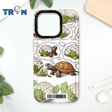 TRON iPhone 16 Pro 烏龜與花椰菜系列 防摔太空載具殼 透白 軟硬 手機殼